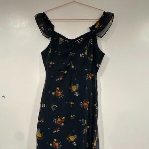 Navy dress with flowers